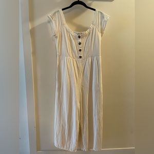 Cream linen jumpsuit